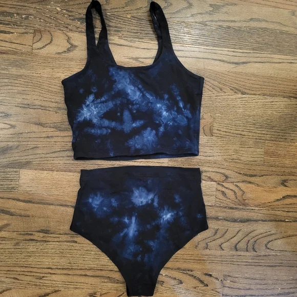 Purusha People Distant Oceans set Bralette + Briefs size Medium blue tie dye - Picture 4 of 7